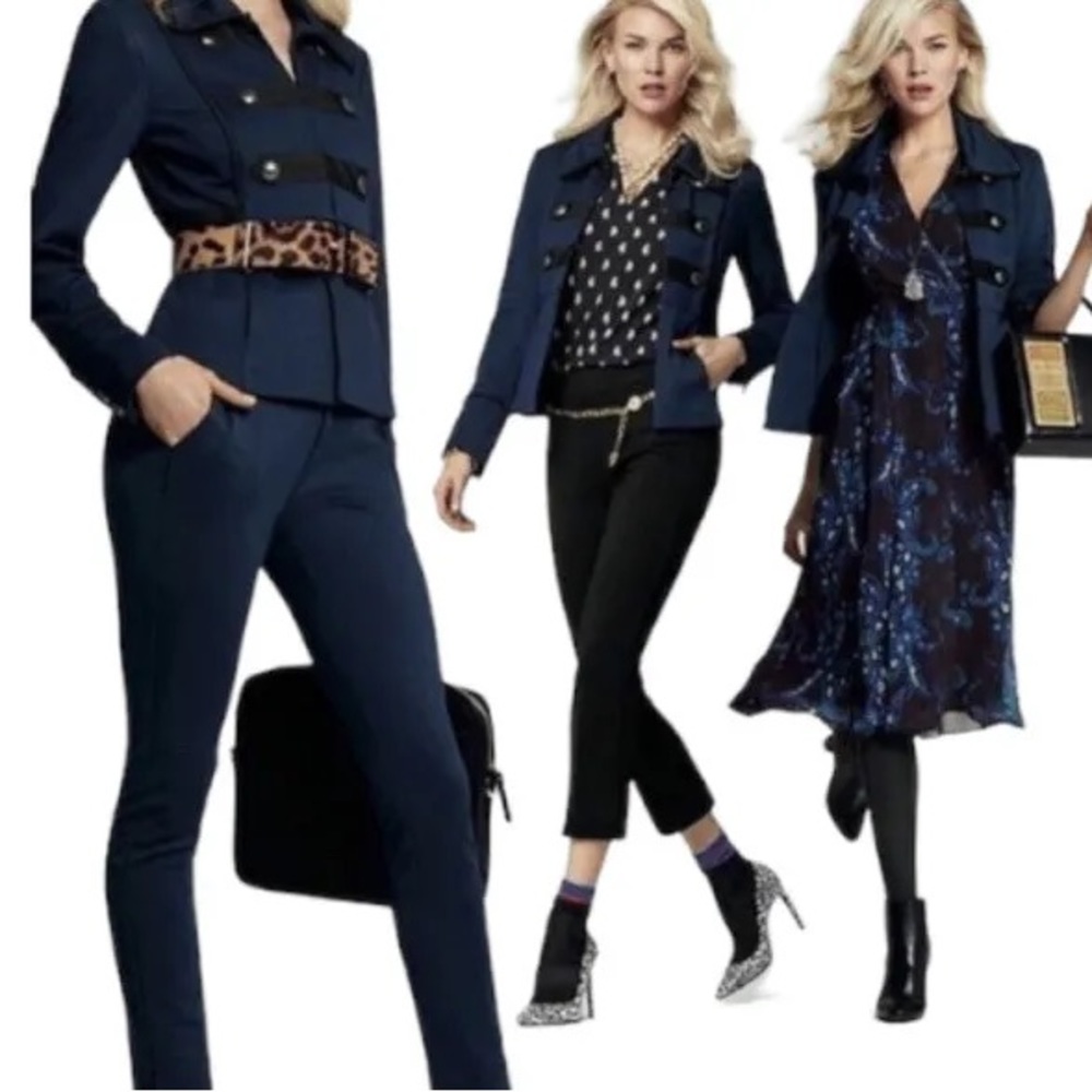 Cabi In the Band Navy Blue Military-Style Blazer - Size M